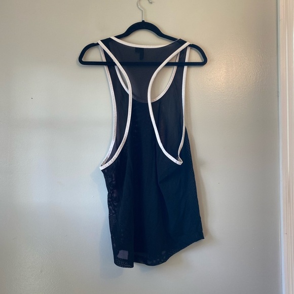 ASOS black and white mesh muscle tank top medium - Picture 2 of 7